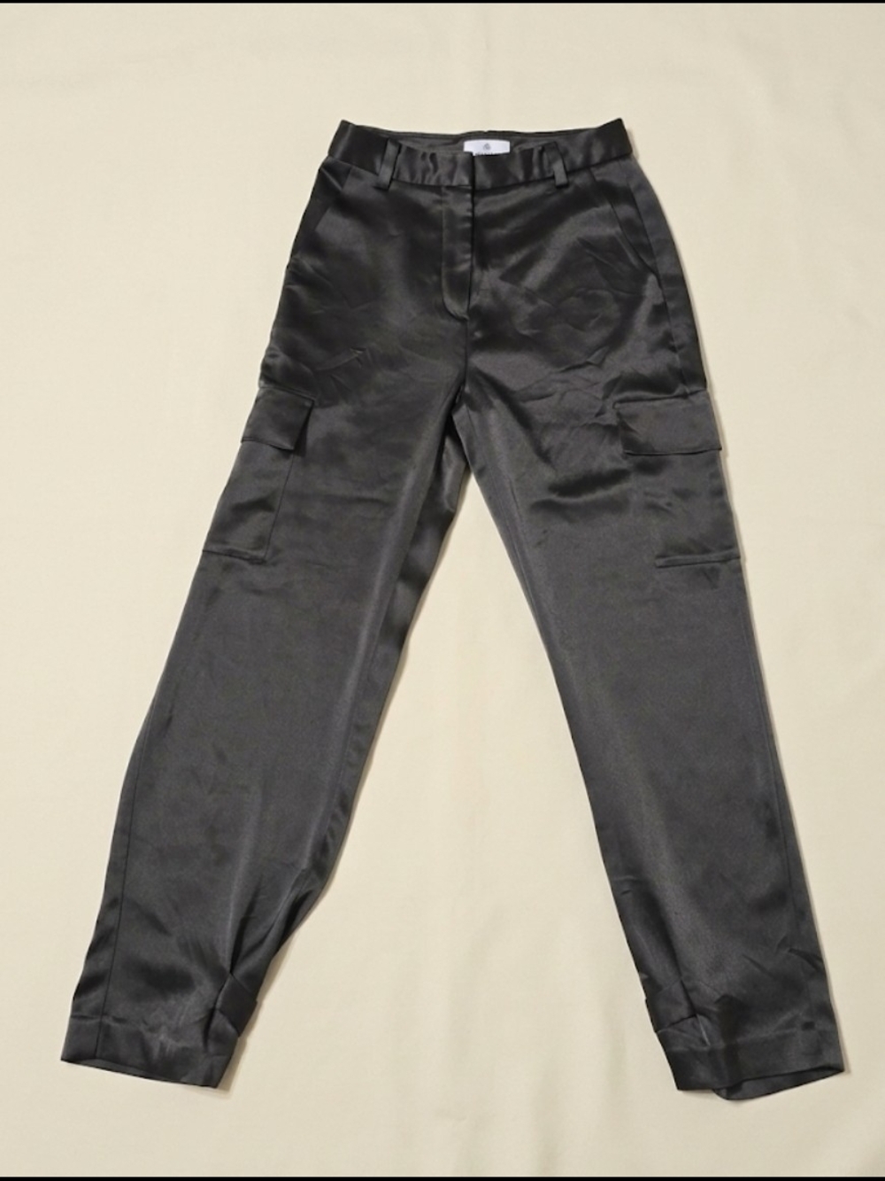 Aritzia Babaton Dark Green Satin Cargo Pants